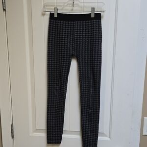 Girl Confidential Black and Gray Houndstooth Leggings Medium 10-12 years